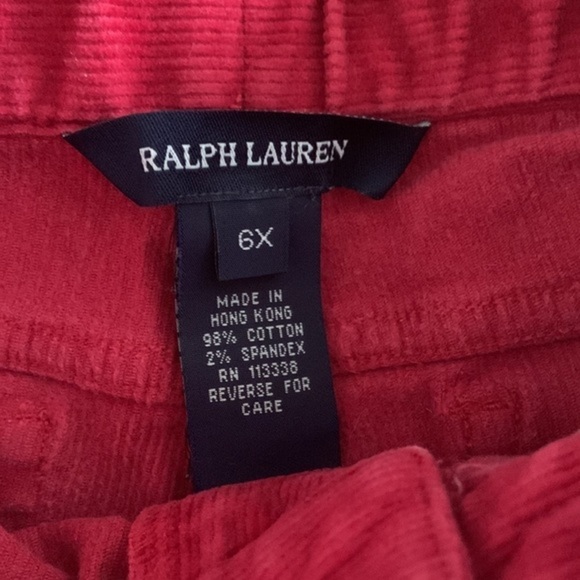 Ralph Lauren Corduroy Red Embroidered Pants Size 6X - Picture 5 of 7